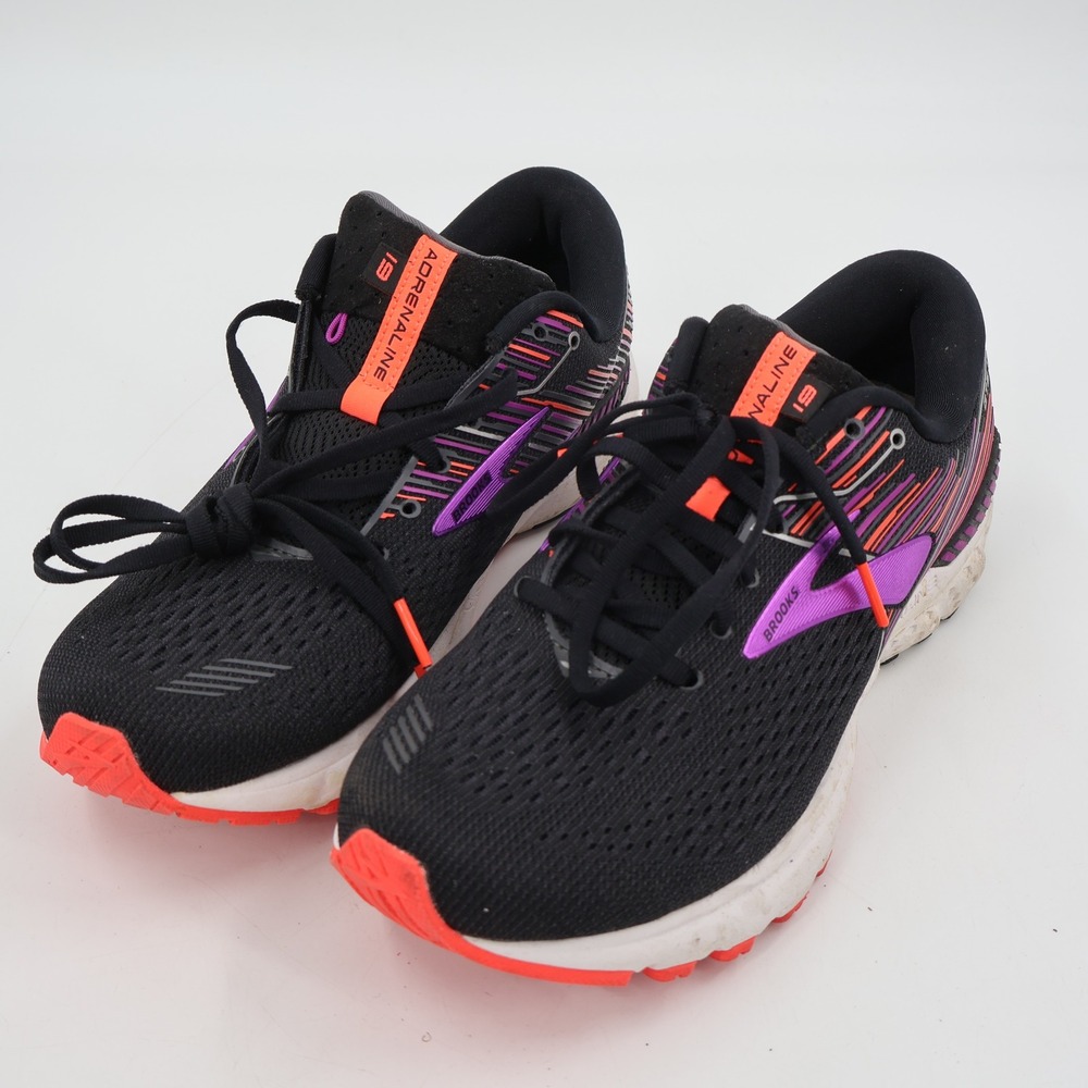 Brooks Adrenaline GTS 19 Womens 10.5 Black Purple Coral Stability Running Shoes